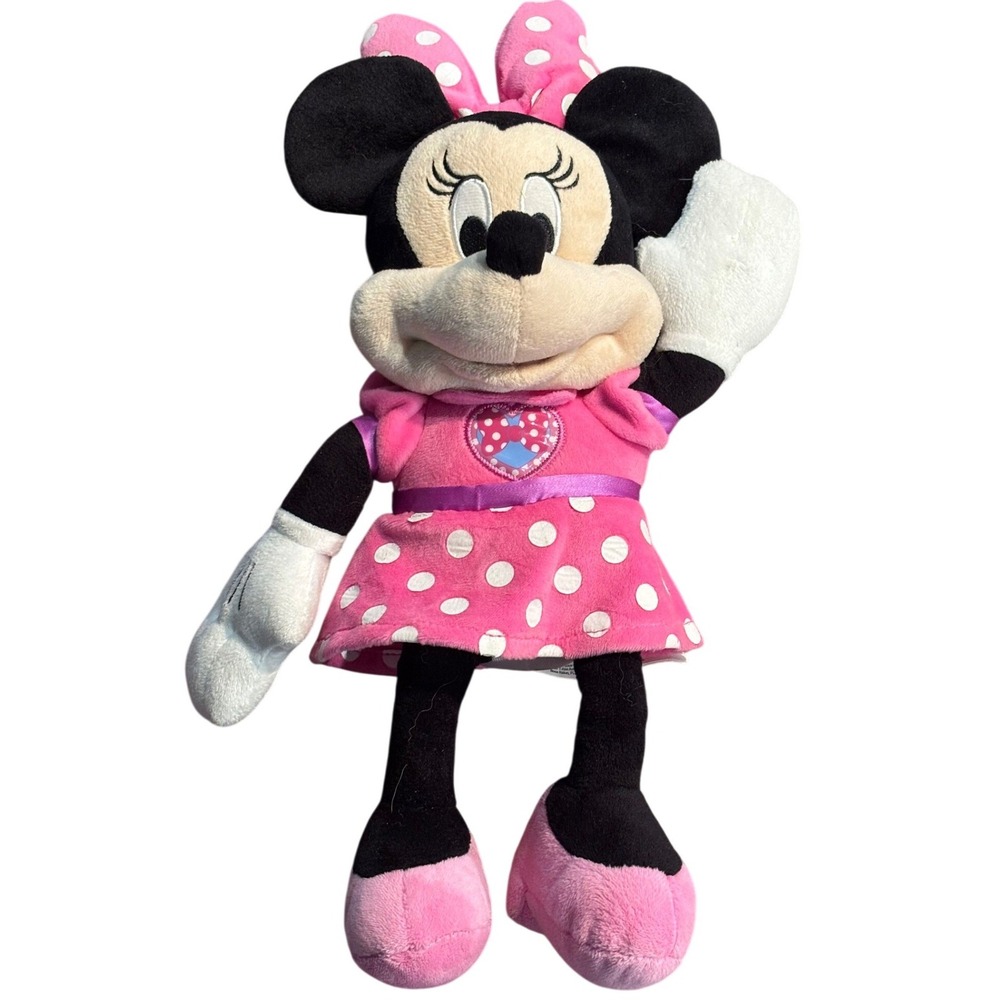 Disney Minnie Mouse Talking Plush Pink Polka Dot Dress Just Play 15" 2018RB01